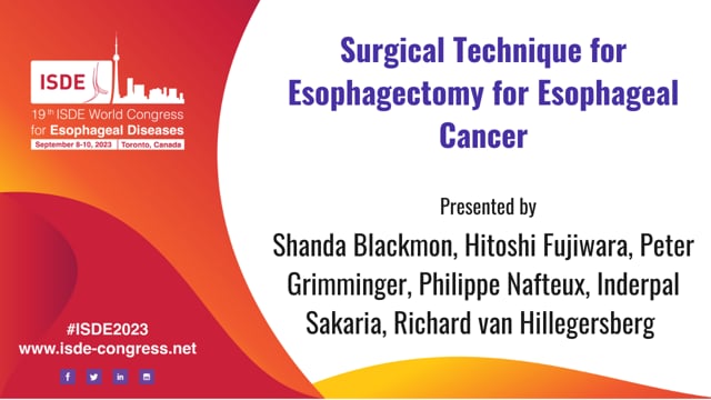 Surgical Technique for Esophagectomy for Esophageal Cancer