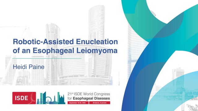 Robotic-Assisted Enucleation of an Esophageal Leiomyoma - Heidi Paine